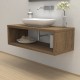 Top Bagno con vano portaoggetti Larghezza 55 x Profondità 45 cm in abete per lavabi d'appoggio