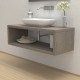 Top Bagno con vano portaoggetti Larghezza 60 x Profondità 55 cm in abete per lavabi d'appoggio