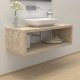 Top Bagno con vano portaoggetti Larghezza 70 x Profondità 55 cm in abete per lavabi d'appoggio