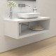Top Bagno con vano portaoggetti Larghezza 95 x Profondità 55 cm in abete per lavabi d'appoggio