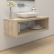 Top Bagno con vano portaoggetti Larghezza 110 x Profondità 60 cm in abete per lavabi d'appoggio