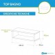 Top Bagno con vano portaoggetti Larghezza 130 x Profondità 55 cm in abete per lavabi d'appoggio