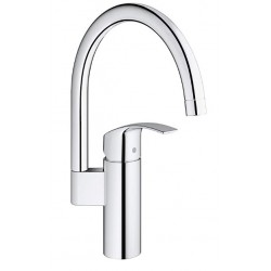 Grohe Eurosmart New Miscelatore Monocomando A Bocca Alta per Lavello Argento (Cromo) cod. 33202002