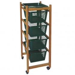 Carrello portaverdure legno VALSECCHI Noce/Verde