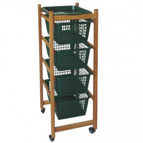 Carrello portaverdure legno VALSECCHI Noce/Verde