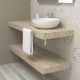 Top Bagno Larghezza 50 x Profondità 40 cm in abete per lavabi d'appoggio con portasciugamano