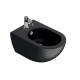 Vaso Sospeso Senza Brida art. 1VSF54RNS + Bidet art. 1BSF54NS Sfera NewFlush 54x35 Catalano Nero Satinato