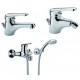 Paffoni Serie Pegaso Miscelatori Lavabo e Bidet con Piletta + Vasca con Set Doccia Finitura Cromo Lucido