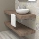 Top Bagno Larghezza 60 x Profondità 40 cm in abete per lavabi d'appoggio con portasciugamano