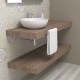 Top Bagno Larghezza 60 x Profondità 45 cm in abete per lavabi d'appoggio con portasciugamano