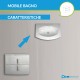 Mobile da bagno Sting 70 cm bianco lucido curvo sospeso + specchio con lampada e retroilluminazione led + altoparlante bluetooth