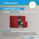 Mobile da bagno Sting 70 cm rosso lucido curvo sospeso + specchio con lampada e retroilluminazione led + altoparlante bluetooth