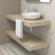 Top Bagno Larghezza 70 x Profondità 40 cm in abete per lavabi d'appoggio con portasciugamano