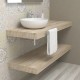 Top Bagno Larghezza 70 x Profondità 40 cm in abete per lavabi d'appoggio con portasciugamano