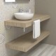 Top Bagno Larghezza 80 x Profondità 45 cm in abete per lavabi d'appoggio con portasciugamano