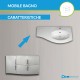 Mobile da bagno Sting bianco lucido con lavabo (DX) + specchio con lampada e retroilluminazione led + altoparlante bluetooth