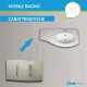 Mobile da bagno Sting grigio natura con lavabo (DX) + specchio con lampada e retroilluminazione led + altoparlante bluetooth