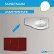 Mobile da bagno Sting rosso lucido con lavabo (DX) + specchio con lampada e retroilluminazione led + altoparlante bluetooth
