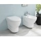 Sanitari sospesi senza brida Ceramica Azzurra Absolute wc + bidet + sedile soft close