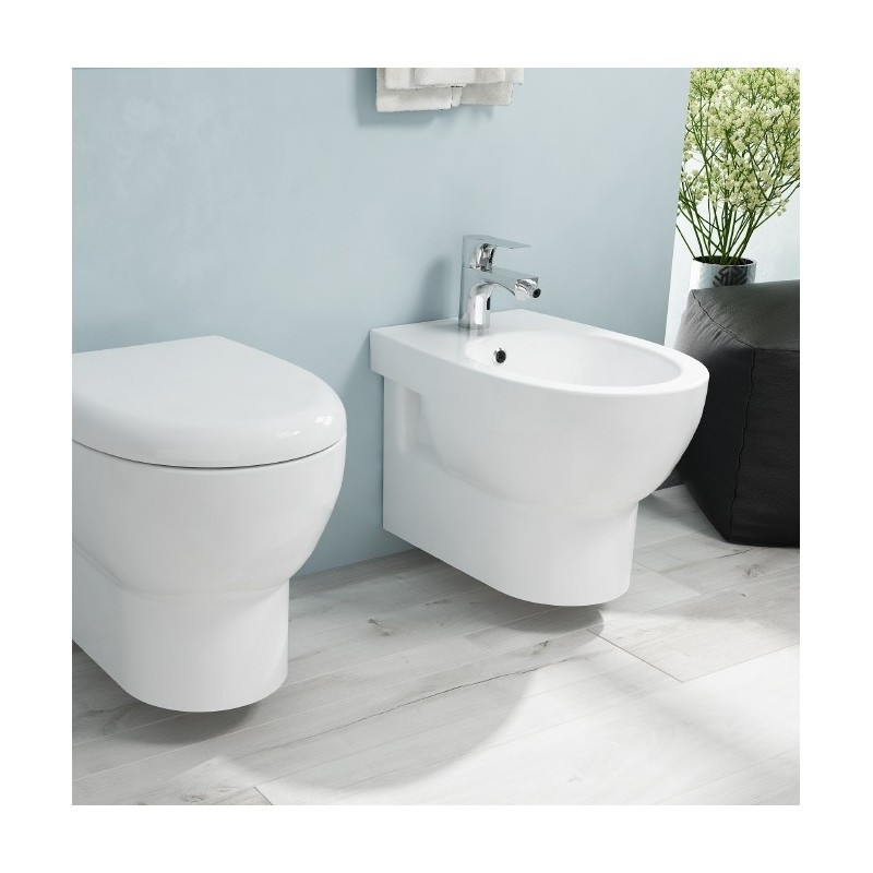 Wc bagno filoparete con sedile soft Close Ceramica Azzurra Fast