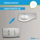 Mobile da bagno Sting bianco lucido con lavabo (SX) + specchio con lampada e retroilluminazione led + altoparlante bluetooth