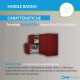 Mobile da bagno Sting rosso lucido con lavabo (SX) + specchio con lampada e retroilluminazione led + altoparlante bluetooth