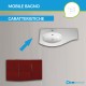 Mobile da bagno Sting rosso lucido con lavabo (SX) + specchio con lampada e retroilluminazione led + altoparlante bluetooth