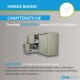 Mobile da bagno Sting grigio natura con lavabo (SX) + specchio con lampada e retroilluminazione led + altoparlante bluetooth