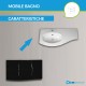 Mobile da bagno Sting nero lucido con lavabo (SX) + specchio con lampada e retroilluminazione led + altoparlante bluetooth