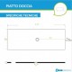 Su Misura Piatto Doccia Uniko 70 x 157 H 3 cm Azzurra Ceramica con Piletta Inclusa