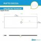 Su Misura Piatto Doccia Uniko 65 x 164 H 3 cm Azzurra Ceramica con Piletta Inclusa