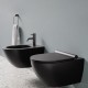 Vaso Sospeso Senza Brida art. 1VSF54RNS + Bidet art. 1BSF54NS Sfera NewFlush 54x35 Catalano Nero Satinato