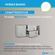 Mobile bagno Sting bianco lucido sospeso 140 cm con specchio lampada retroilluminato led e altoparlante bluetooth