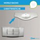 Mobile bagno Sting bianco lucido sospeso 140 cm con specchio lampada retroilluminato led e altoparlante bluetooth