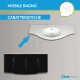 Mobile bagno Sting nero lucido sospeso 140 cm con specchio lampada retroilluminato led e altoparlante bluetooth