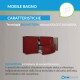 Mobile bagno Sting rosso lucido sospeso 140 cm con specchio lampada retroilluminato led e altoparlante bluetooth