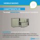 Mobile bagno Sting grigio natura sospeso 140 cm con specchio lampada retroilluminato led e altoparlante bluetooth