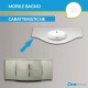 Mobile bagno Sting grigio natura sospeso 140 cm con specchio lampada retroilluminato led e altoparlante bluetooth