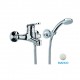 Paffoni Serie Pegaso Miscelatori Lavabo e Bidet con Piletta + Vasca con Set Doccia Ottone Bianco