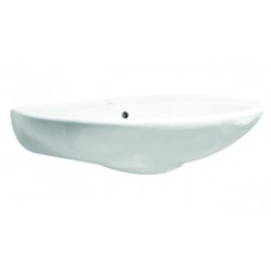 Lavabo Vega Sospeso 63 x 51 cm in Ceramica Bianca + Kit fissaggio