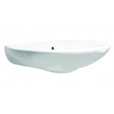 Lavabo Vega Sospeso 63 x 51 cm in Ceramica Bianca + Kit fissaggio