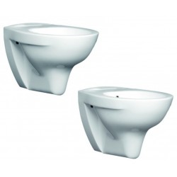 Sanitari Vega Sospesi Vaso + Bidet in Ceramica Bianca