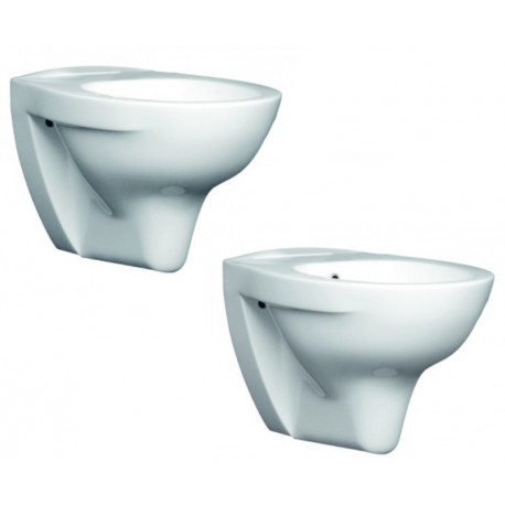 Sanitari Vega Sospesi Vaso + Bidet in Ceramica Bianca