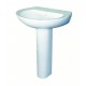 Lavabo Round con colonna in ceramica 60x49 cm bianco monoforo