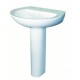 Lavabo Round con colonna in ceramica 55x46 cm bianco monoforo