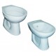 Sanitari Round distanziati da muro Vaso + Bidet in Ceramica Bianca