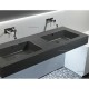 Top con Doppio Lavabo Integrato in Mineral Marmo Ardesia