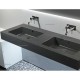 Top con Doppio Lavabo Integrato in Mineral Marmo Ardesia