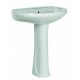 Lavabo Lucy con colonna in ceramica 50x50 cm bianco monoforo