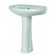 Lavabo Lucy con colonna in ceramica 50x50 cm bianco monoforo